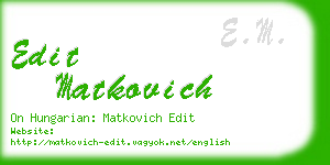 edit matkovich business card